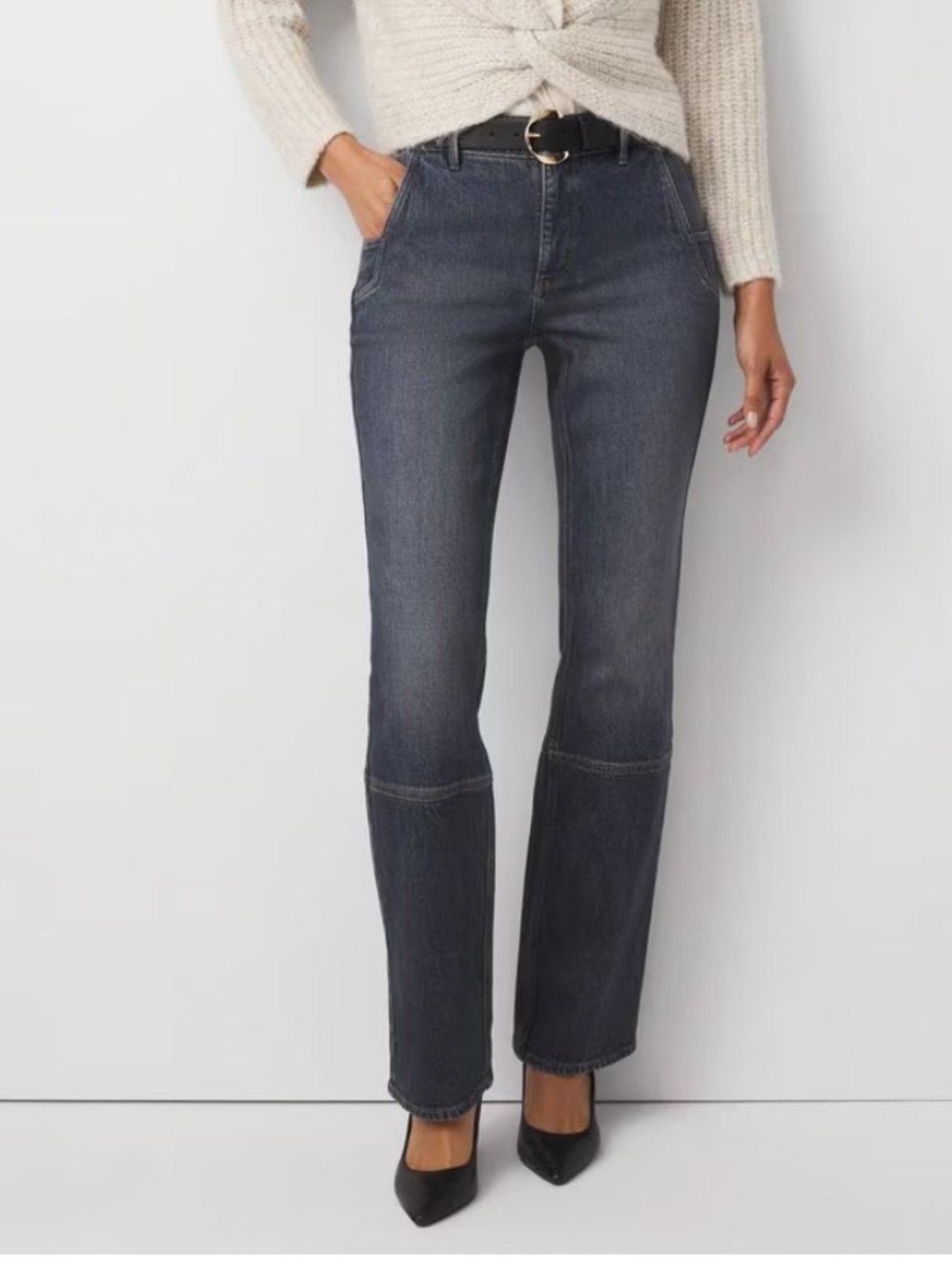 White House Black Market Zip Hem High Rise Bootcut Jean NWT 4P